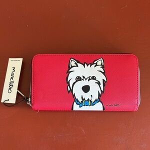 Marc Tetro red Westie Dog Zip Wallet